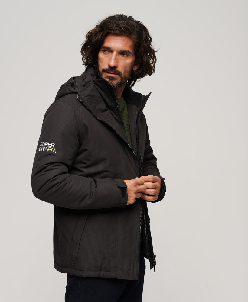 Hooded Yachter Windbreaker Jacket | Black/Optic