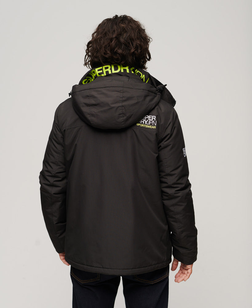 Hooded Yachter Windbreaker Jacket | Black/Optic