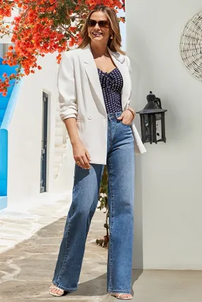 Ivory Double Breasted Blazer