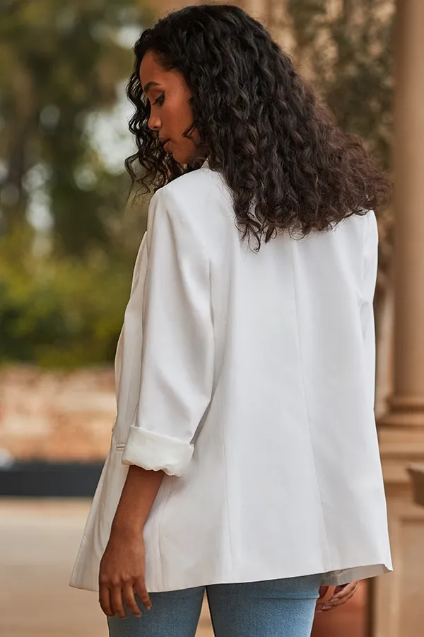 Ivory Double Breasted Blazer