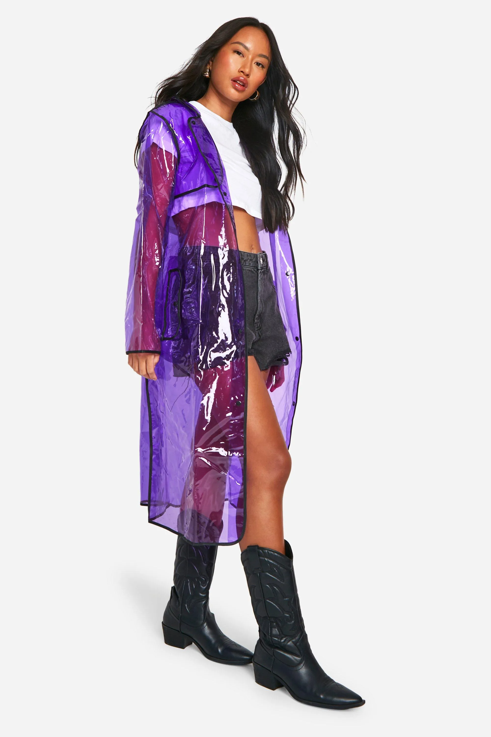 Jackets & Coats | Longline Transparent Festival Mac | boohoo