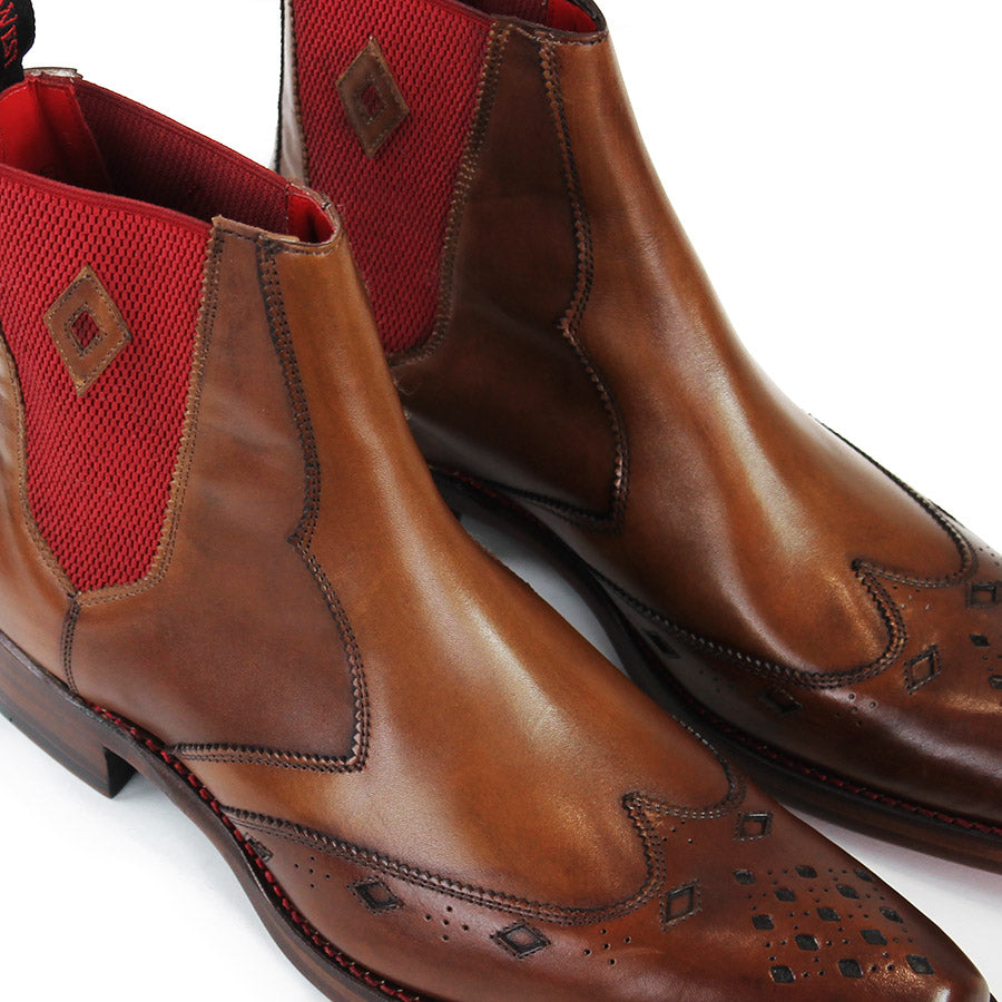 Jeffery West - Scimitar Dexter-B Mahogany Leather Chelsea Boots