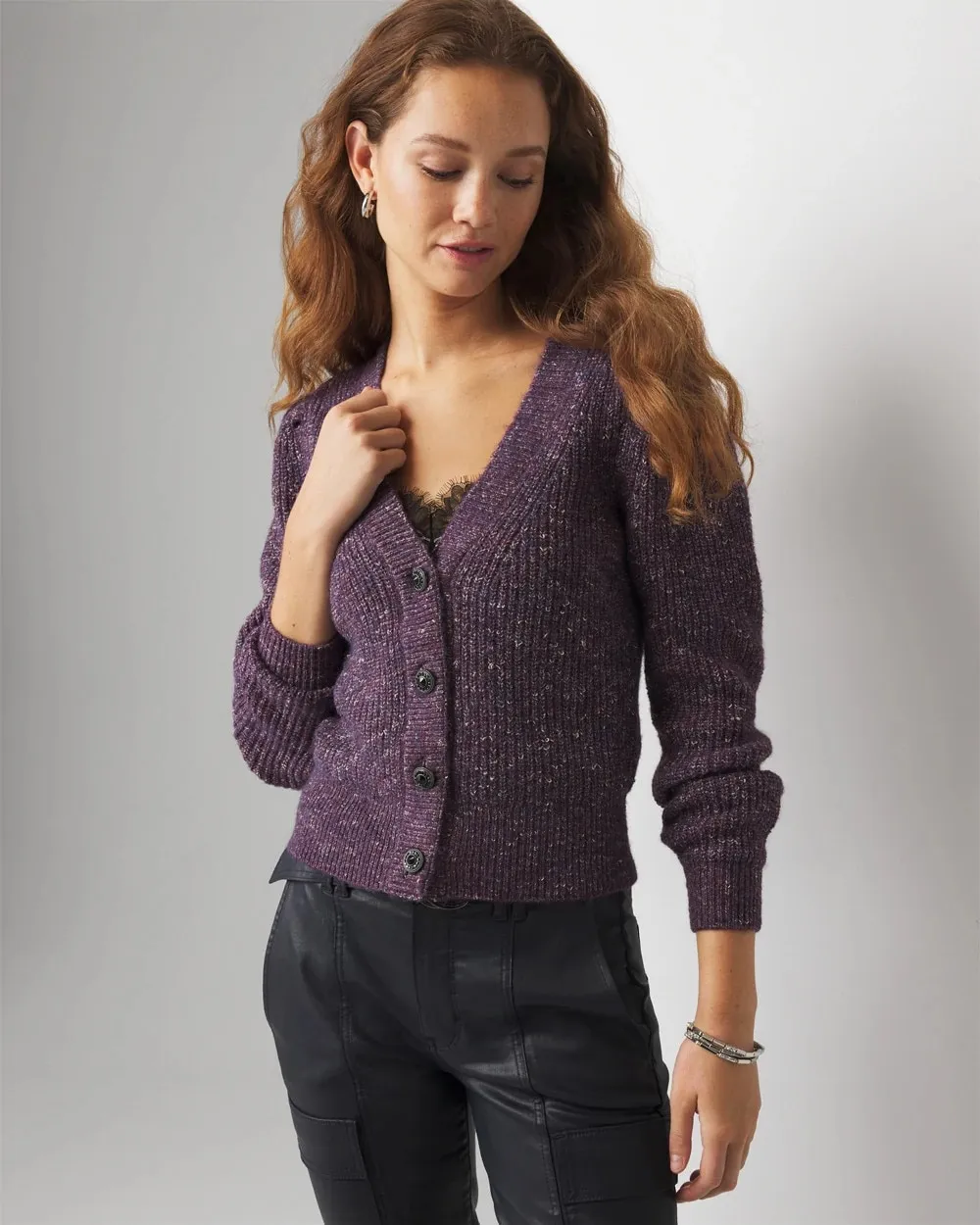 Jewel Button Cardigan Sweater