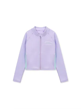 [KIDS] Girl Graphic Zip-Up Rashguard Violet