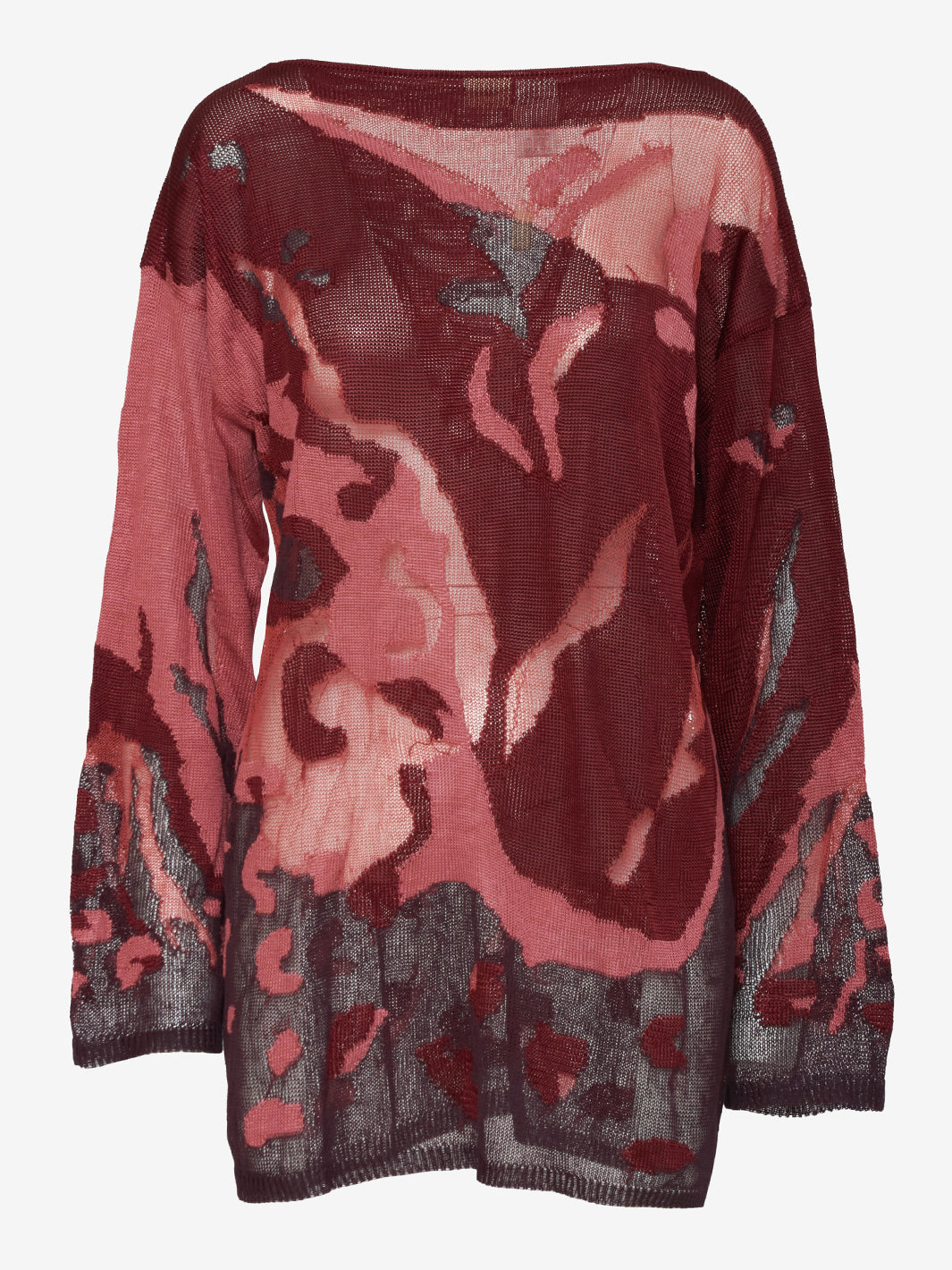 Krizia Bordeaux Patterned Sweater