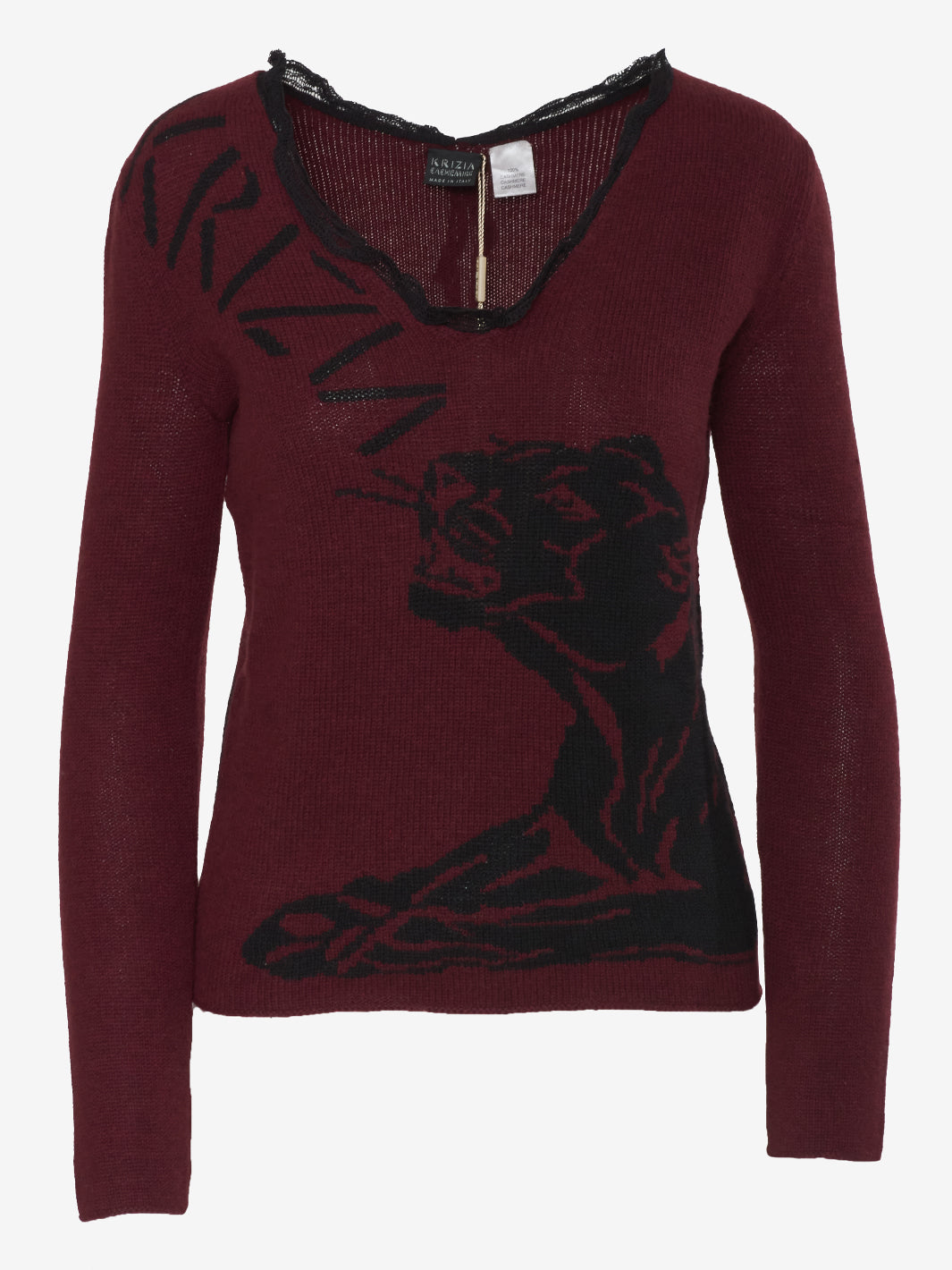 Krizia Burgundy Cashmere Sweater