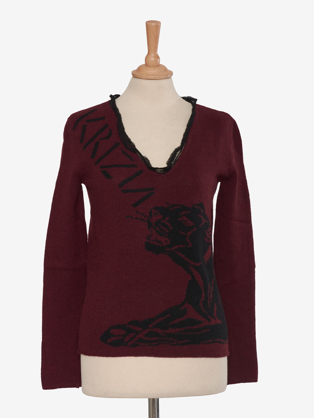 Krizia Burgundy Cashmere Sweater