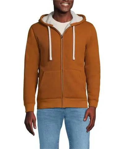 Lands' End Men's High Pile Lined Waffle Full Zip Hoodie