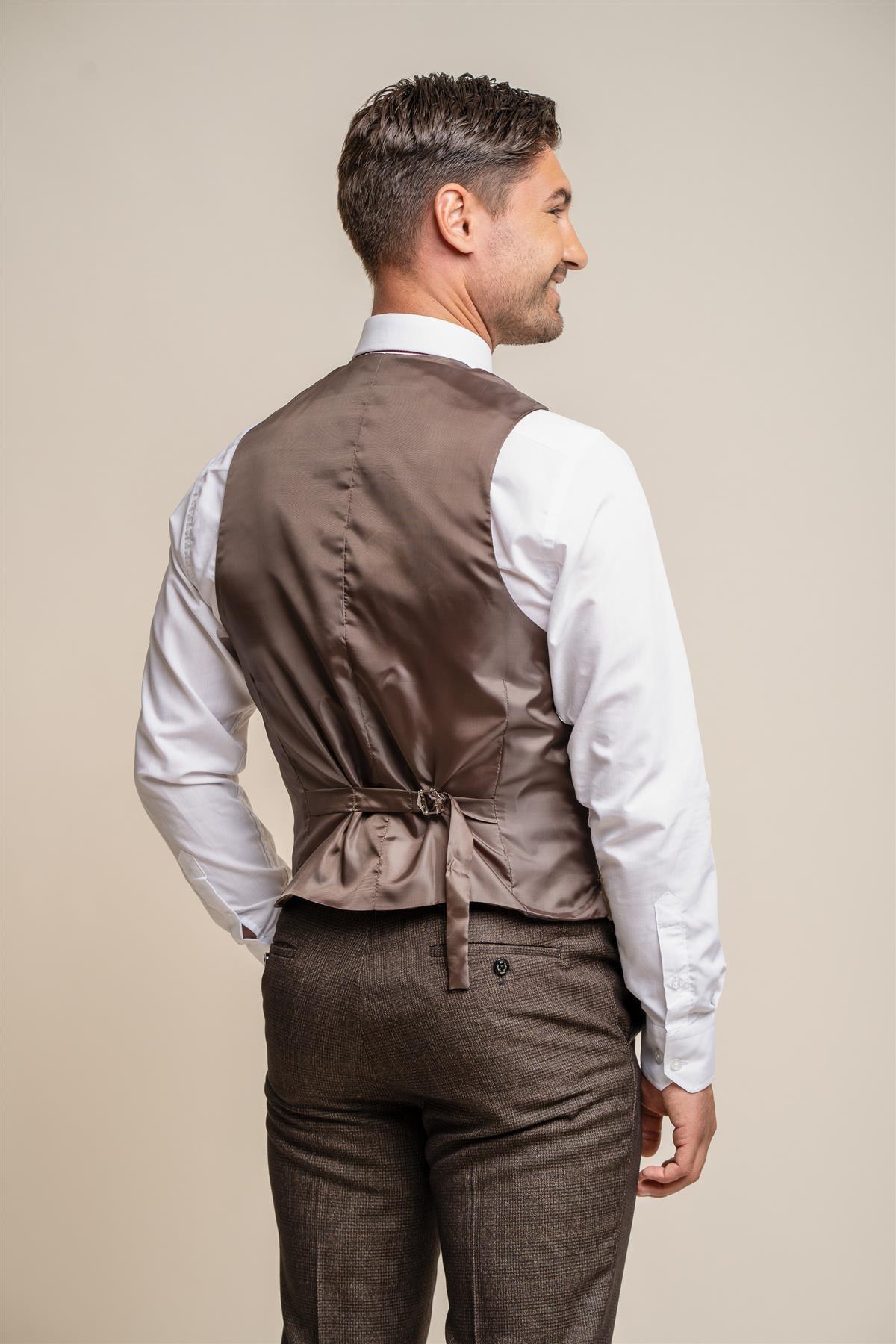 Lennox Beige Double Breasted Waistcoat