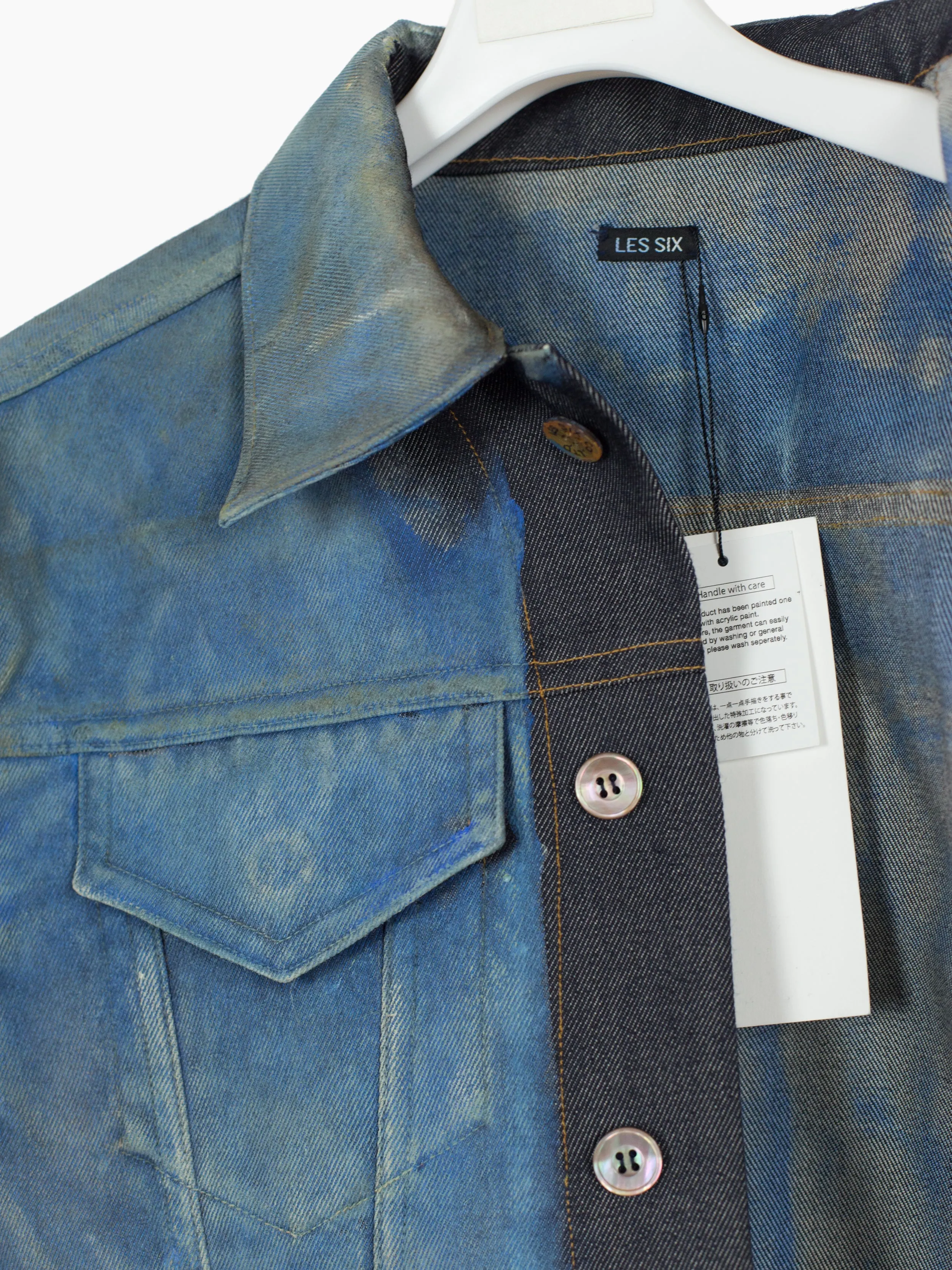 Les Six AW23 Hand Painted Wool Denim Jacket