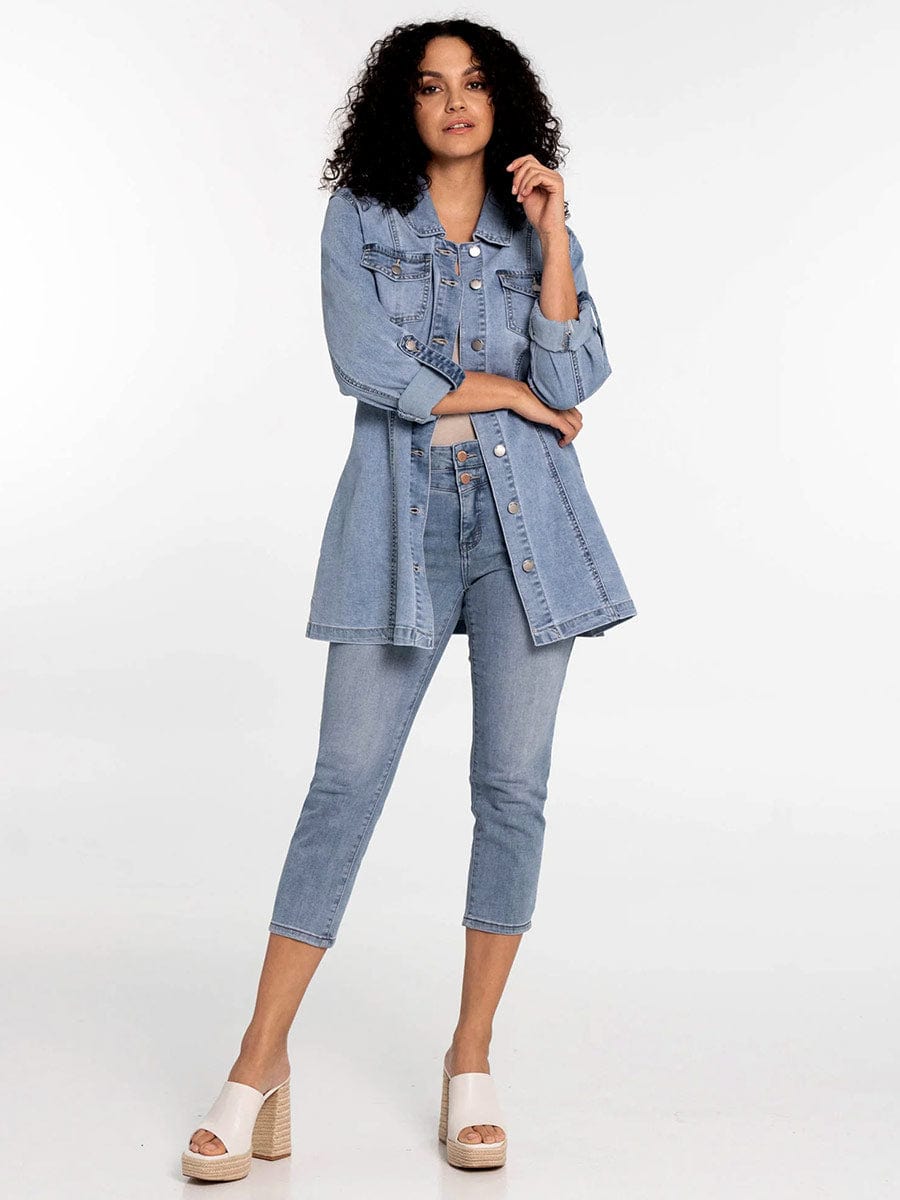 Lois Anna Wash Long Jean Jacket - 5760 6980