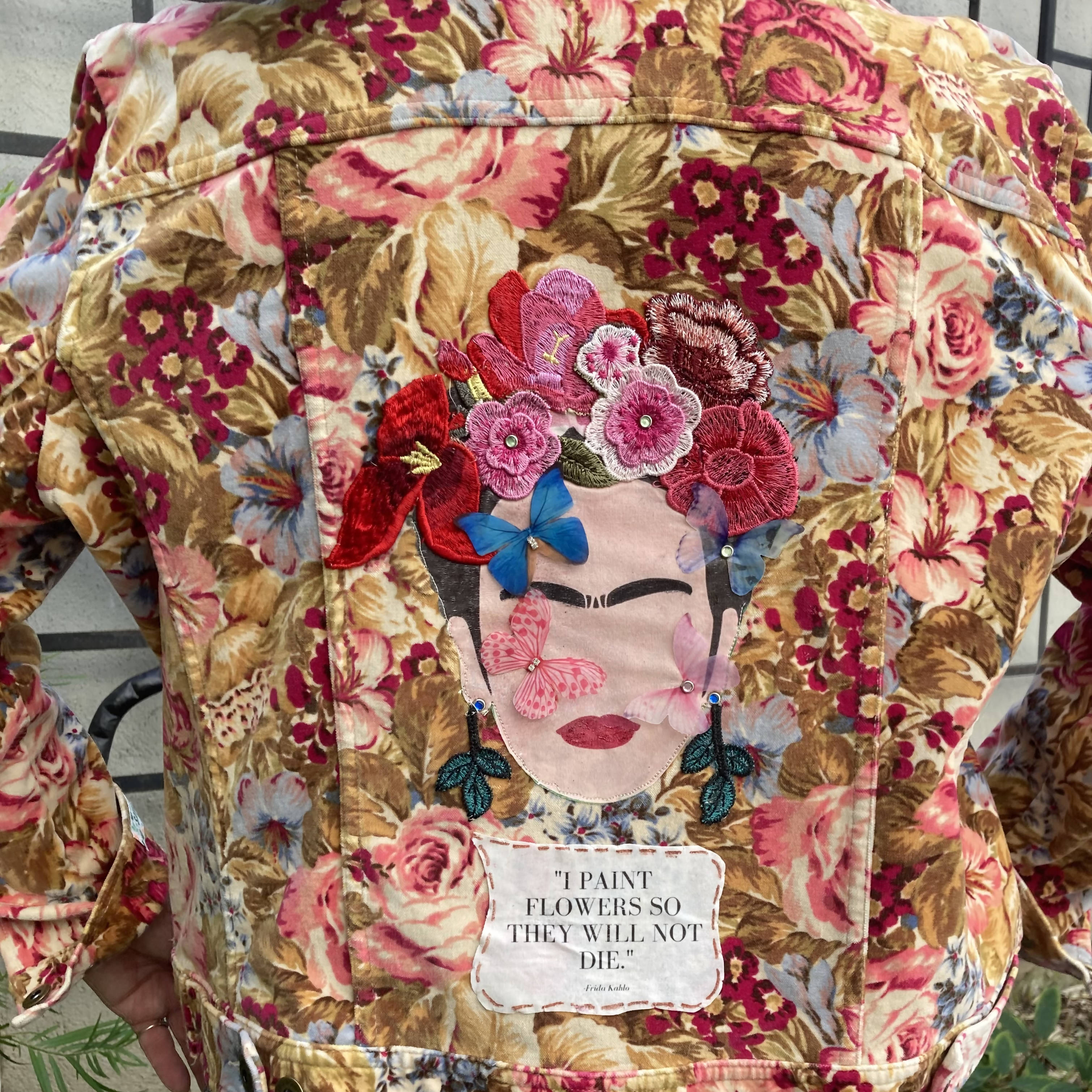 Maggie Devos- Floral Jean Jacket w/Frida