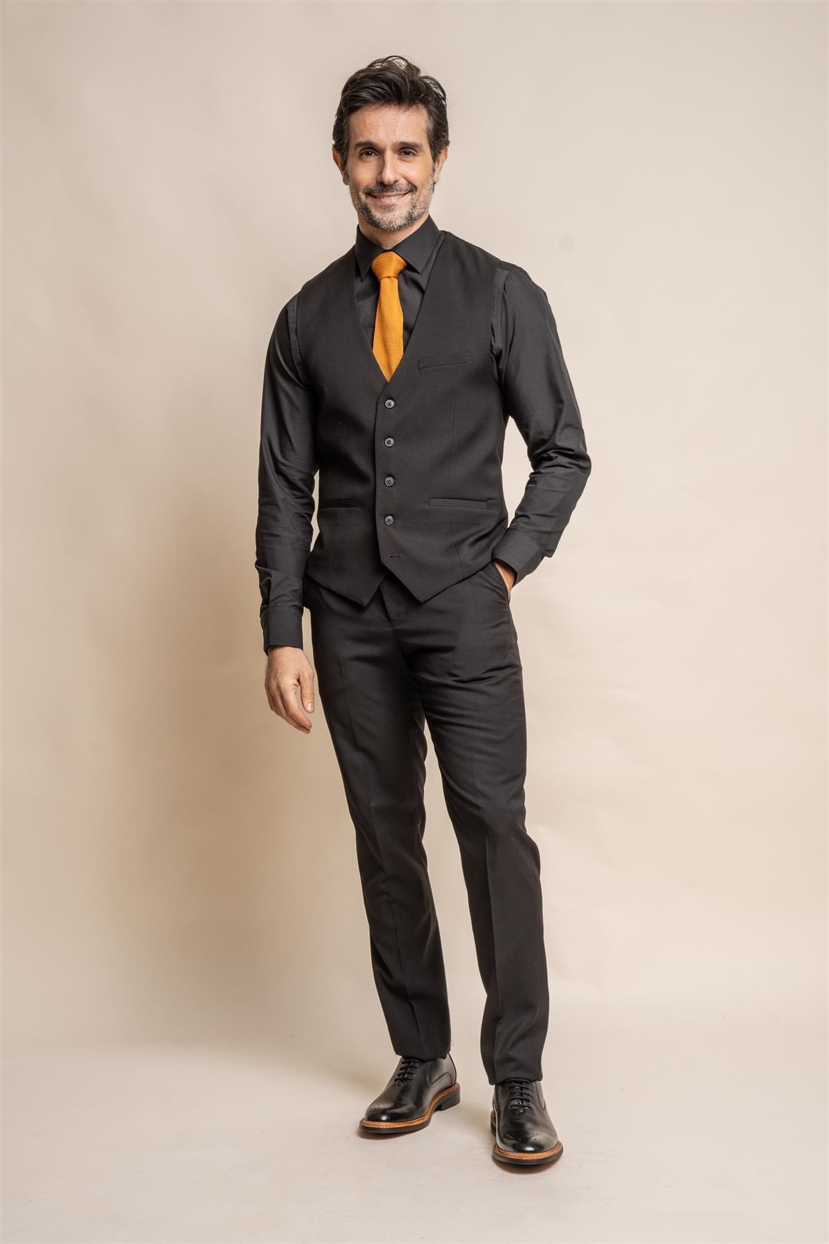 Marco Black Waistcoat