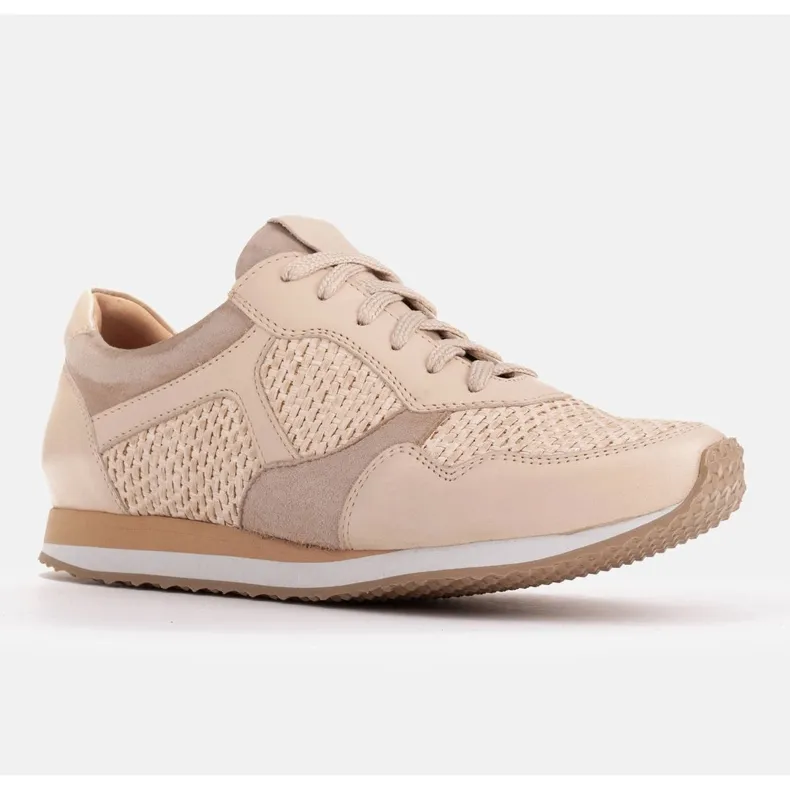 Marco Shoes Sneakers with elements of raffia and grain leather 2229P-1273-1280-047-1 beige