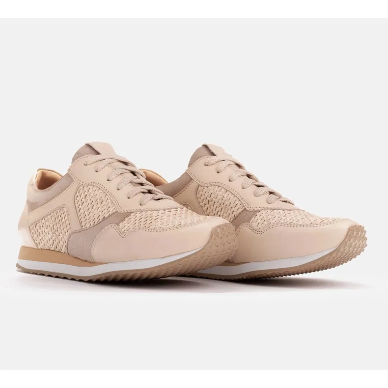 Marco Shoes Sneakers with elements of raffia and grain leather 2229P-1273-1280-047-1 beige