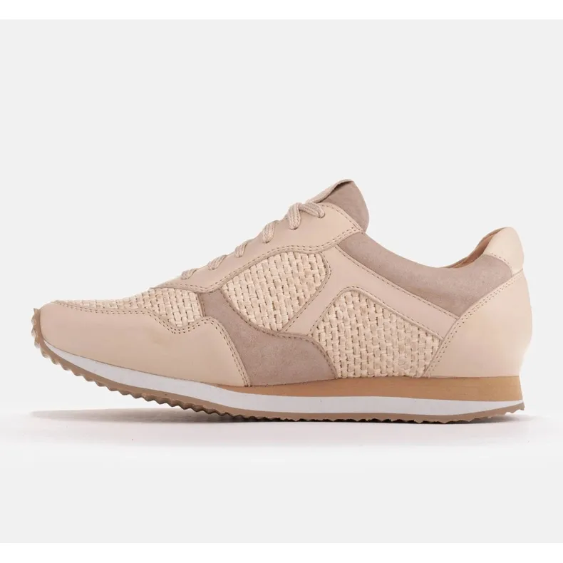 Marco Shoes Sneakers with elements of raffia and grain leather 2229P-1273-1280-047-1 beige