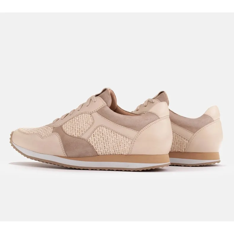 Marco Shoes Sneakers with elements of raffia and grain leather 2229P-1273-1280-047-1 beige