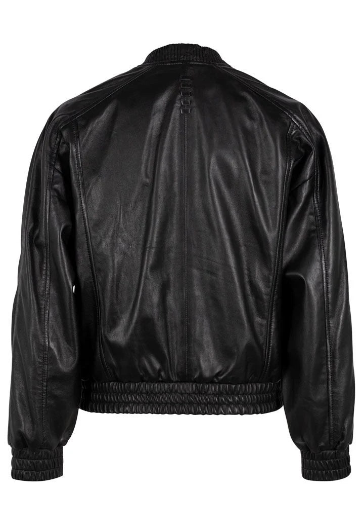 Mauritius   Hariet OS Leather Jacket, Black