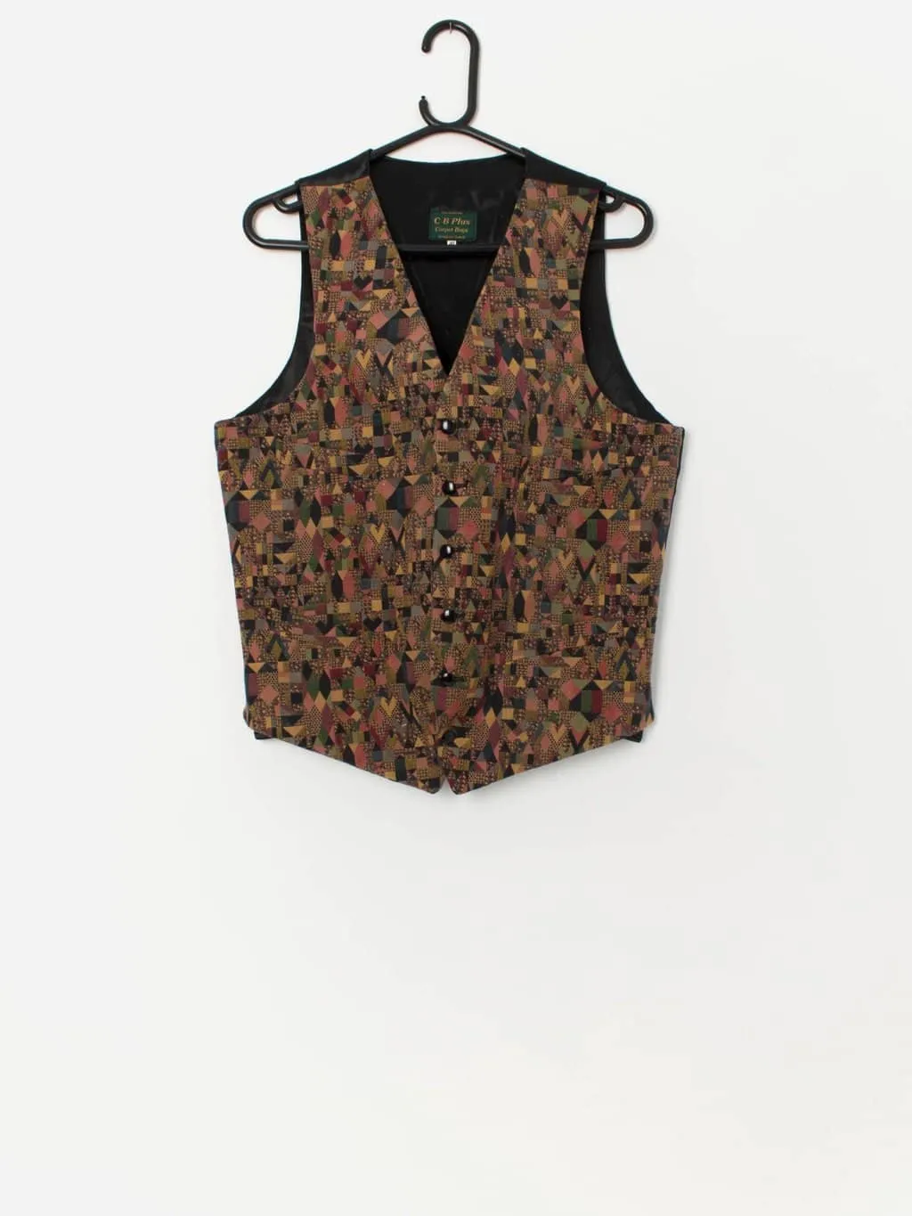 Men’s vintage tapestry waistcoat by Carpet Bags, made in England – Medium / Large