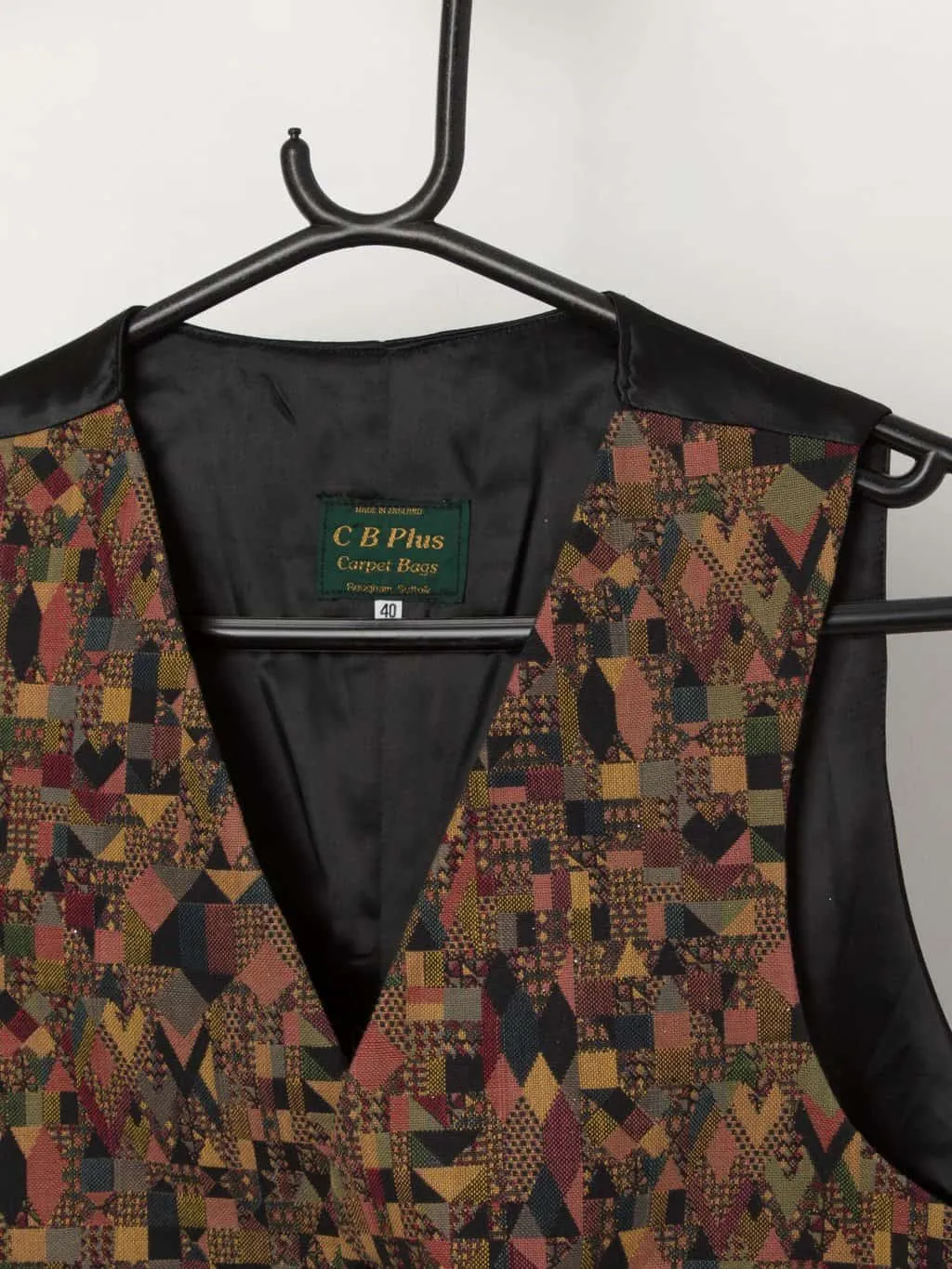 Men’s vintage tapestry waistcoat by Carpet Bags, made in England – Medium / Large