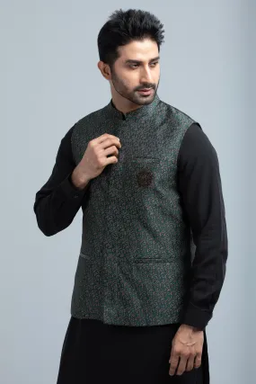 Men's Brocade-Fabric Waistcoat