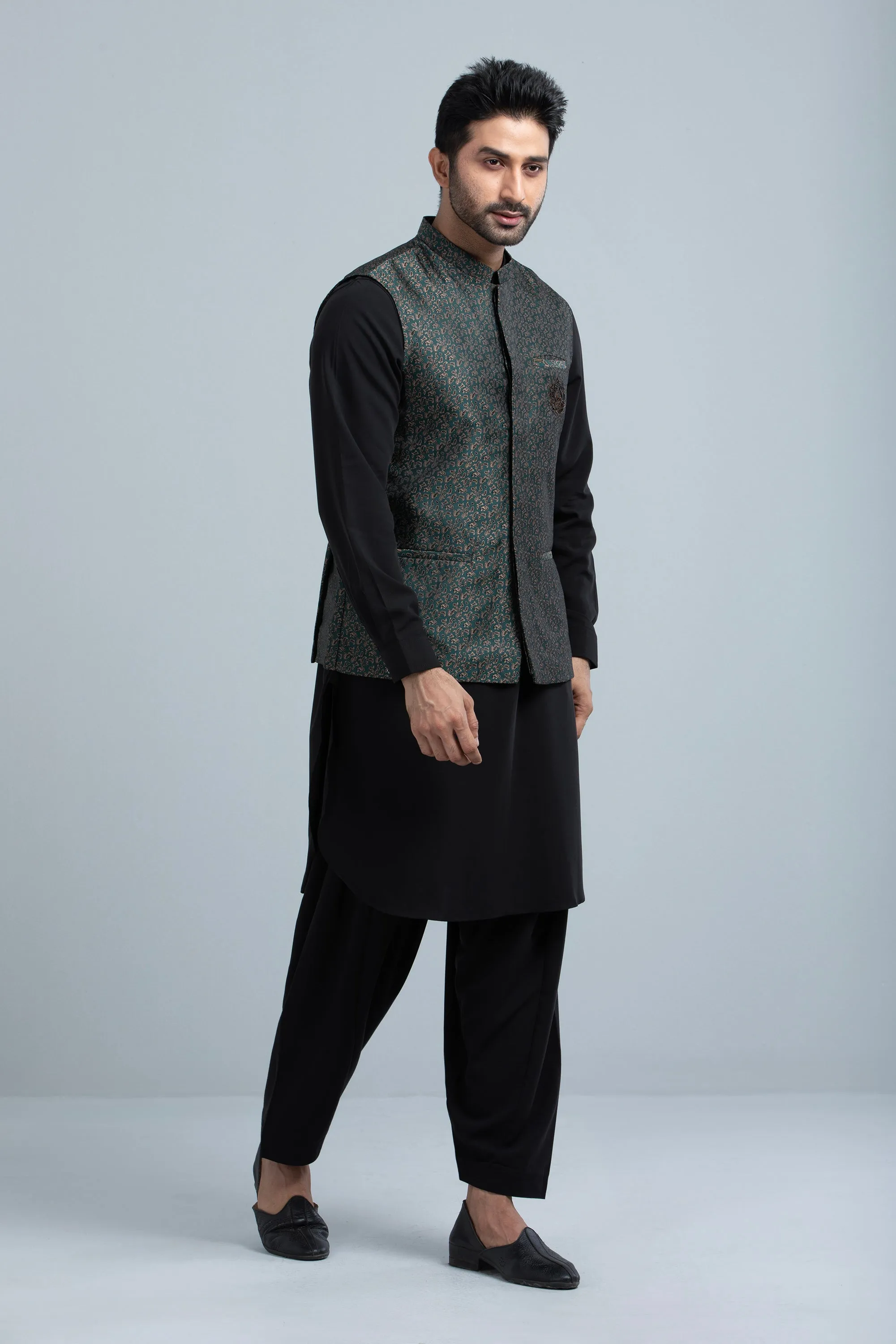 Men's Brocade-Fabric Waistcoat