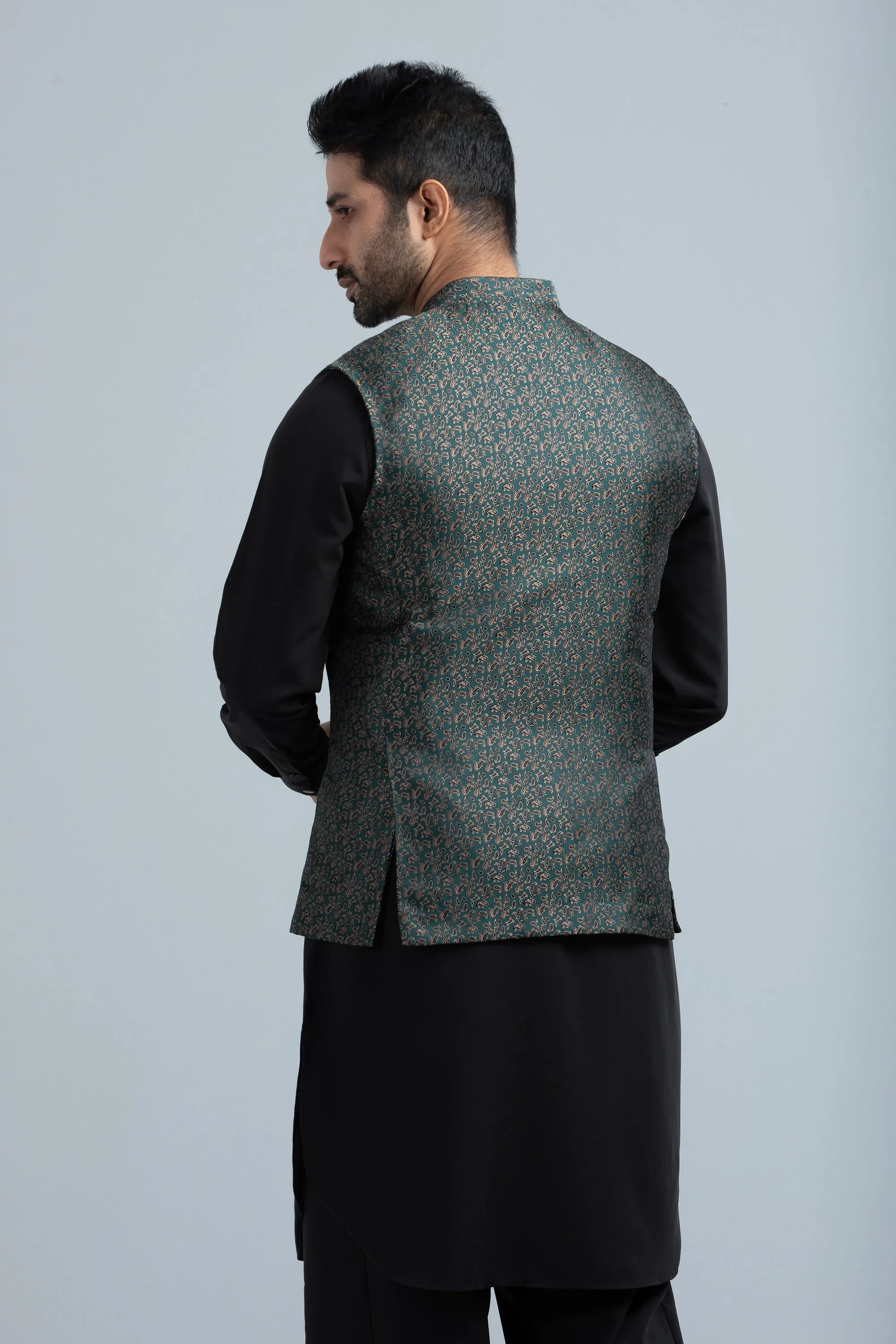 Men's Brocade-Fabric Waistcoat