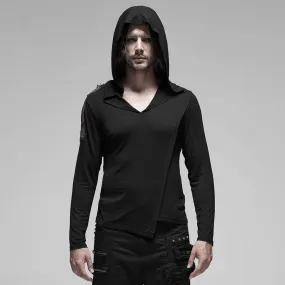 Men's Gothic Long Sleeved Irregular Hem Hoodies