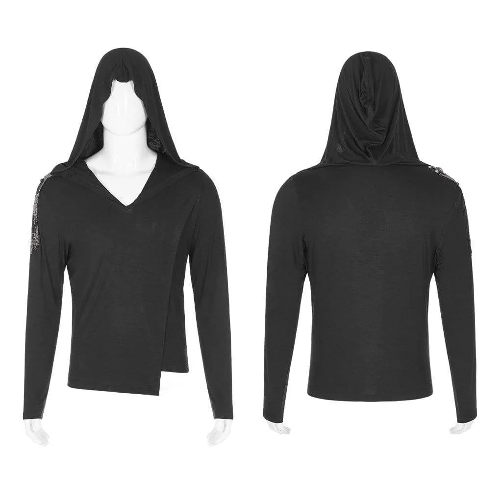 Men's Gothic Long Sleeved Irregular Hem Hoodies