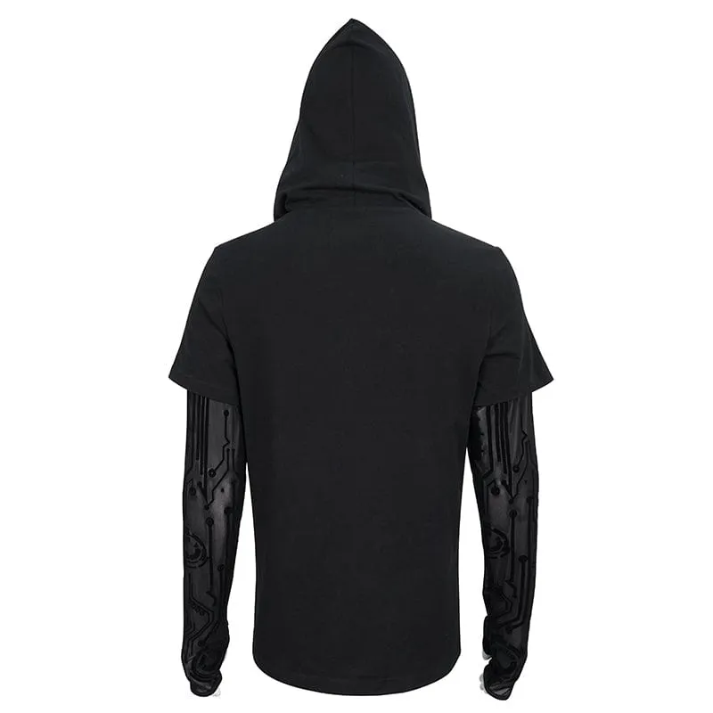 Men's Punk Mechanical Printed Two-piece Hoodies