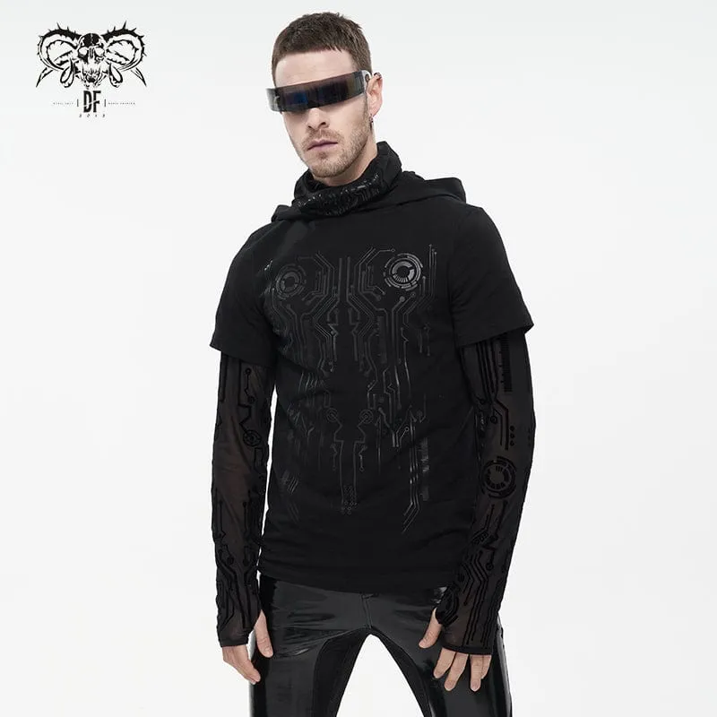 Men's Punk Mechanical Printed Two-piece Hoodies