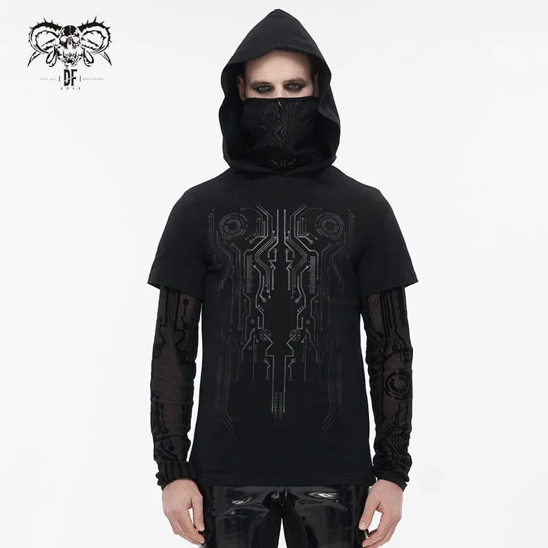 Men's Punk Mechanical Printed Two-piece Hoodies