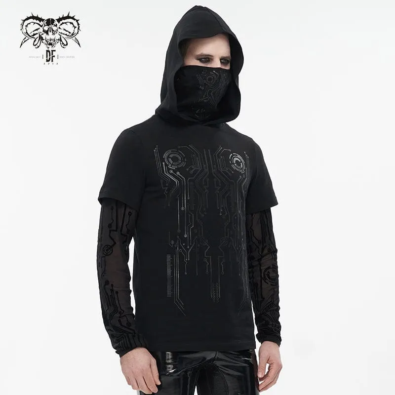 Men's Punk Mechanical Printed Two-piece Hoodies