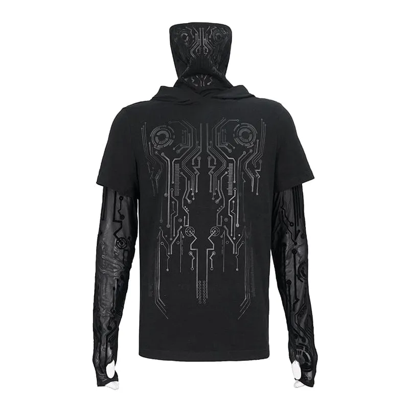 Men's Punk Mechanical Printed Two-piece Hoodies