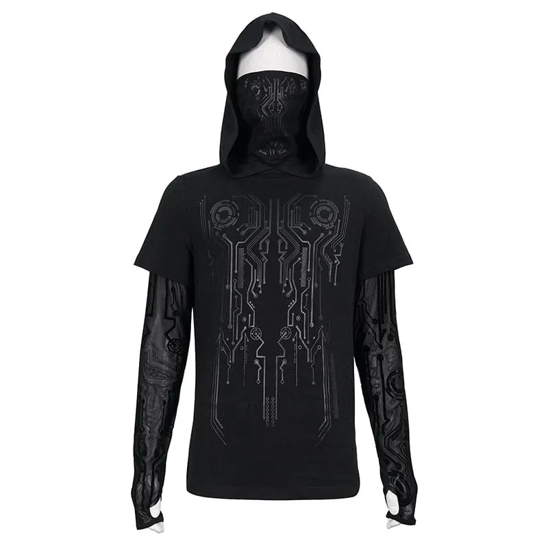 Men's Punk Mechanical Printed Two-piece Hoodies