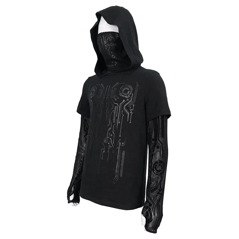 Men's Punk Mechanical Printed Two-piece Hoodies