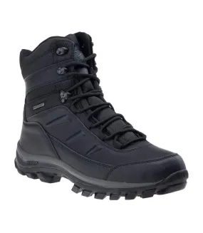 Mens spike waterproof mid cut snow boots black/dark grey Elbrus