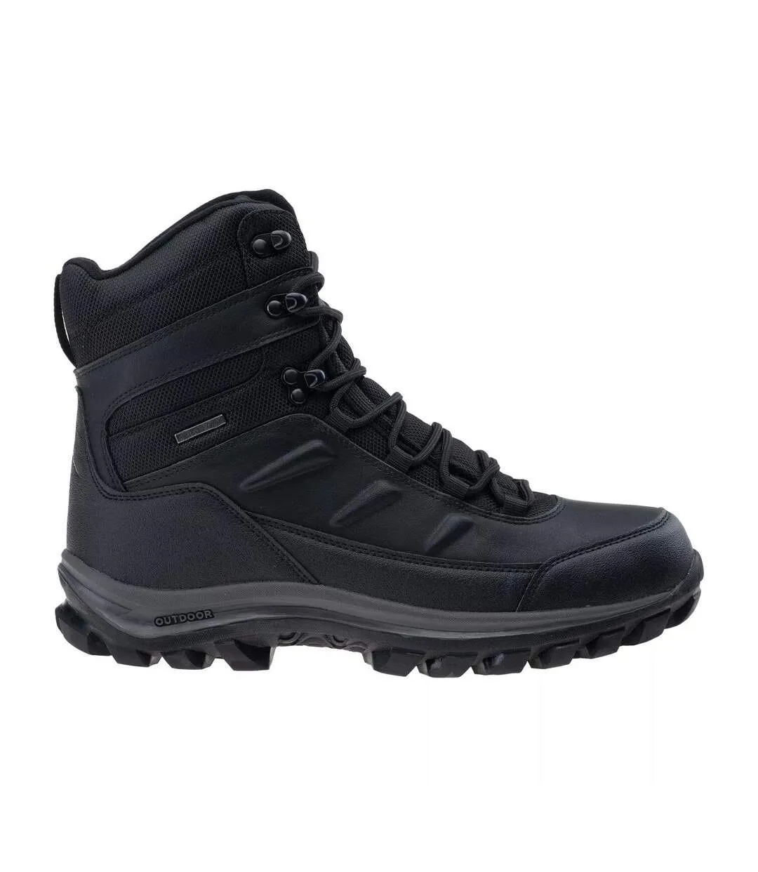 Mens spike waterproof mid cut snow boots black/dark grey Elbrus