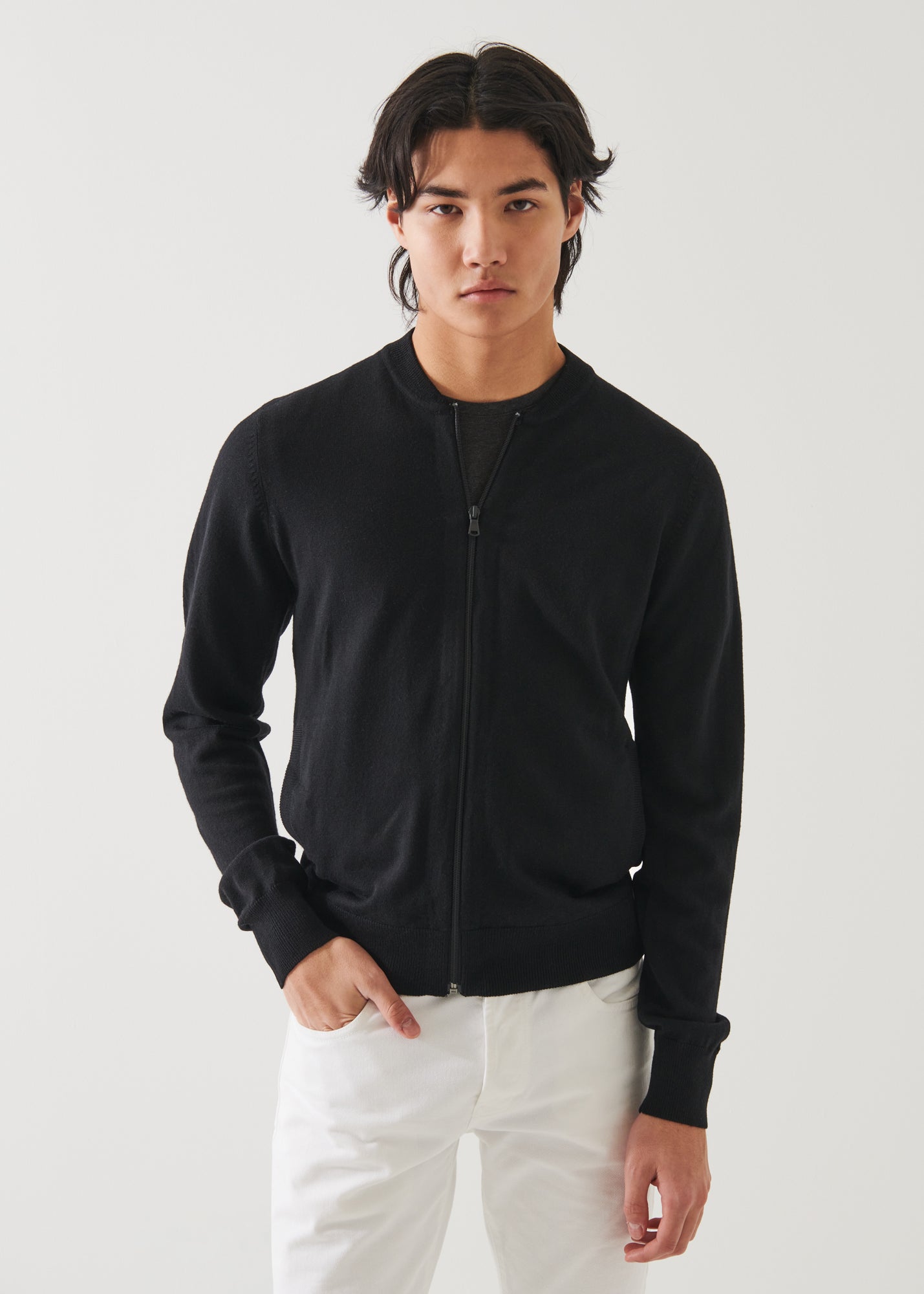 MERINO FULL ZIP SWEATER