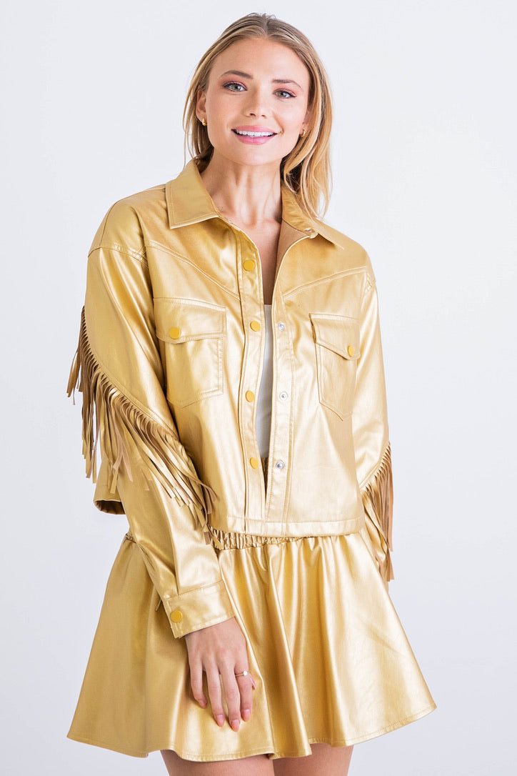 Metallic Fringe Jacket