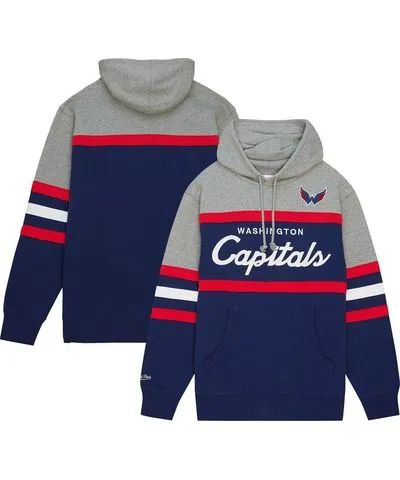 Mitchell & Ness Men's Mitchell & Ness Navy, Gray Washington Capitals Head Coach Pullover Hoodie