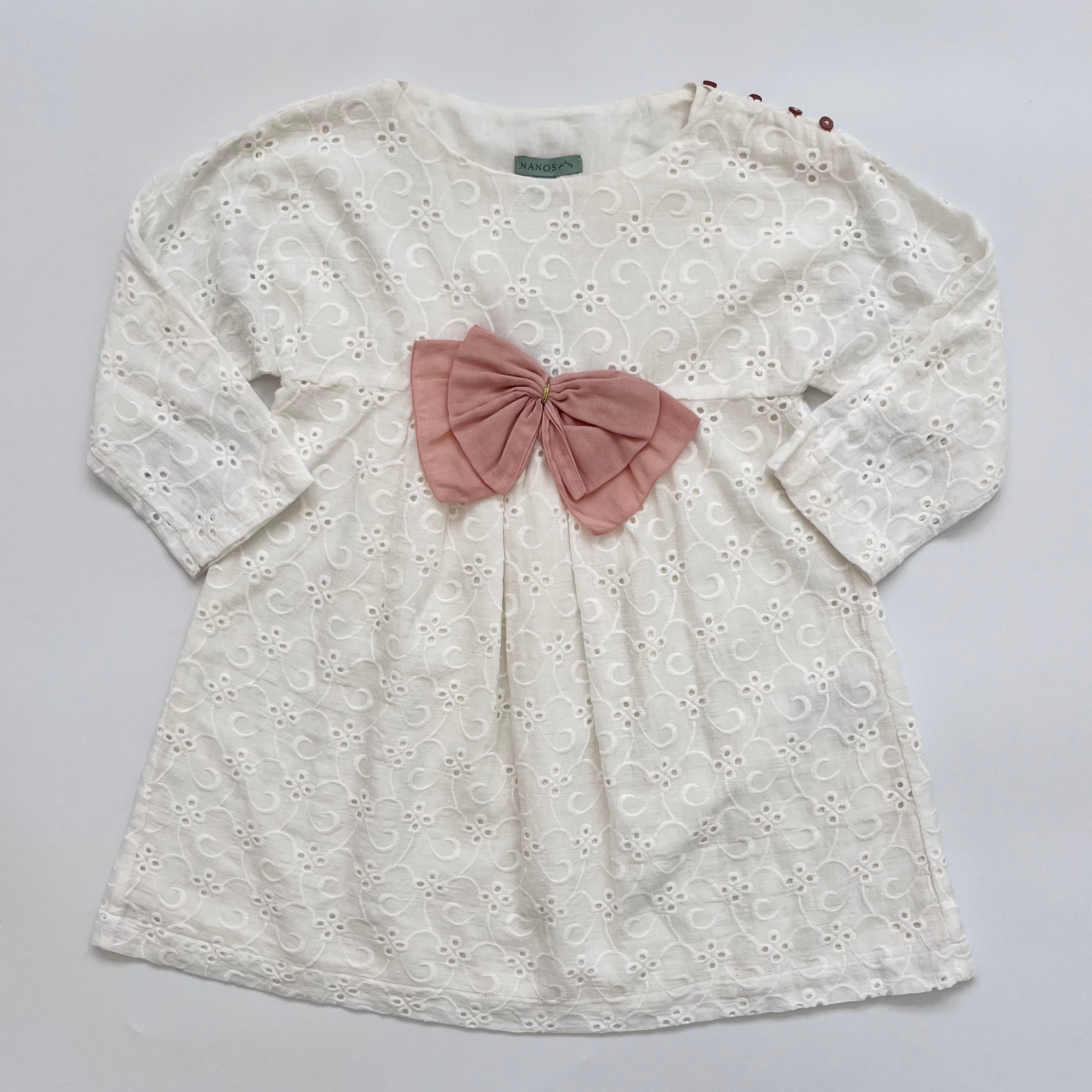 Nanos White Broderie Anglaise Dress: 6 Years (Brand New)