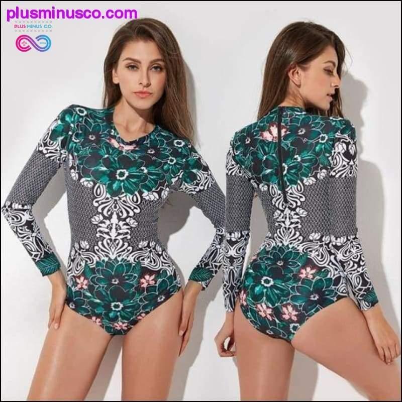 New Rashguard Long Sleeve Swimsuit One Piece Print Surf