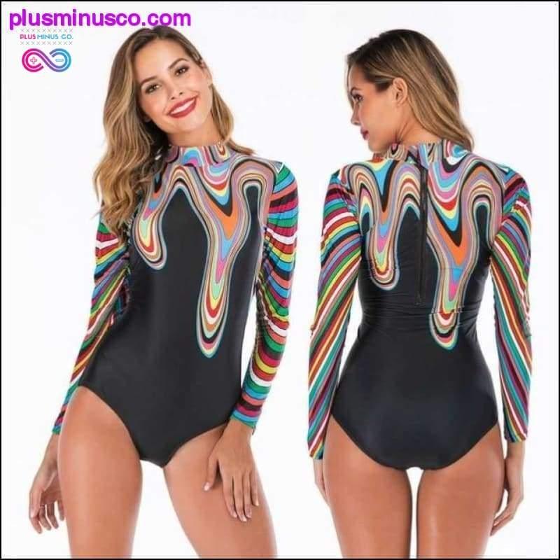 New Rashguard Long Sleeve Swimsuit One Piece Print Surf