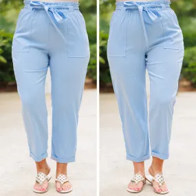 Nice For Once Pants, Light Blue