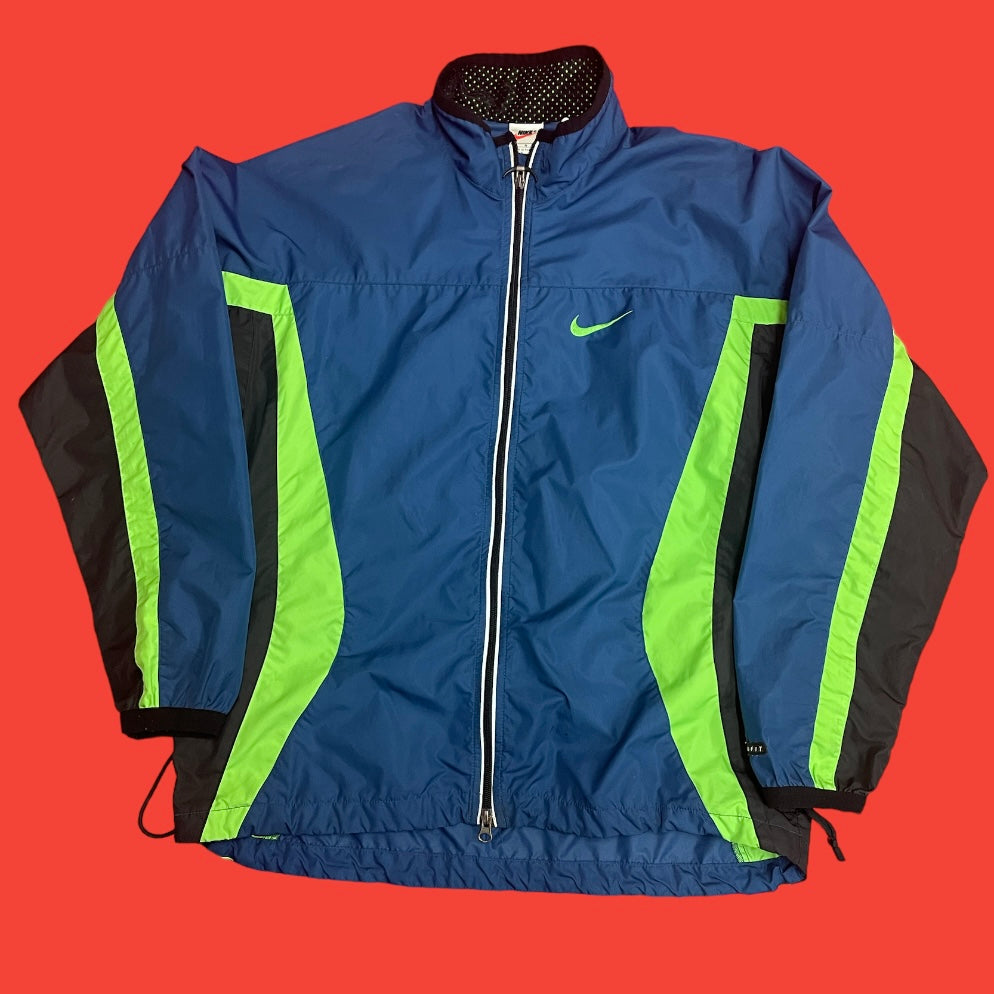 Nike Navy Blue & Green Windbreaker M