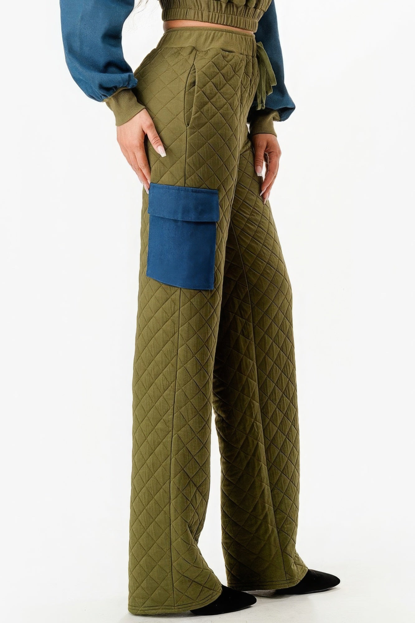 Olive & Denim Pant Set