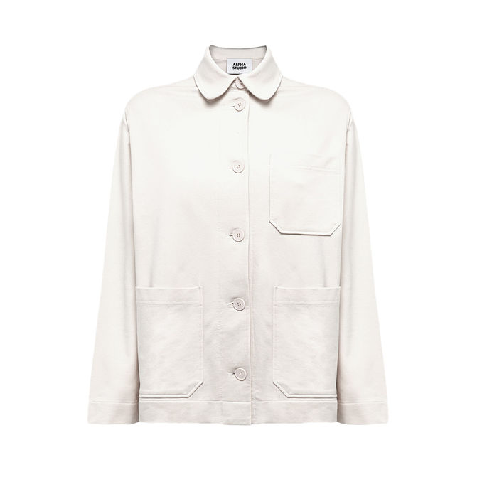 OVERSHIRT IN FELPA Donna Latte