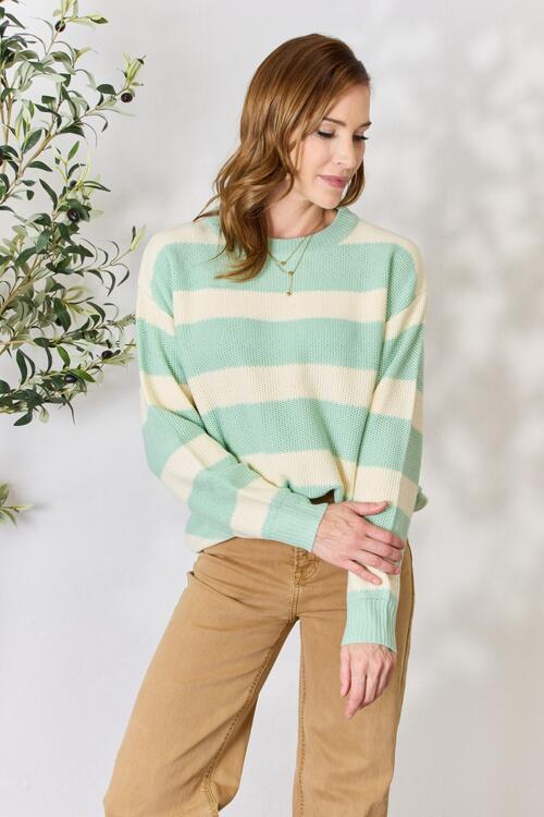 Paige Contrast Striped Sweater