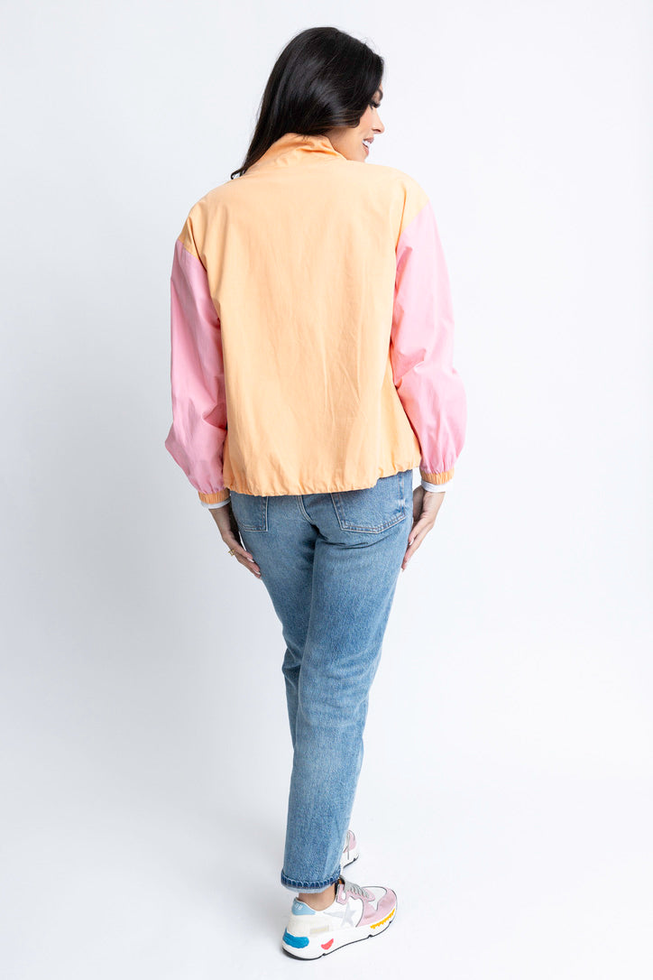 Pastel Color Block Utility Jacket